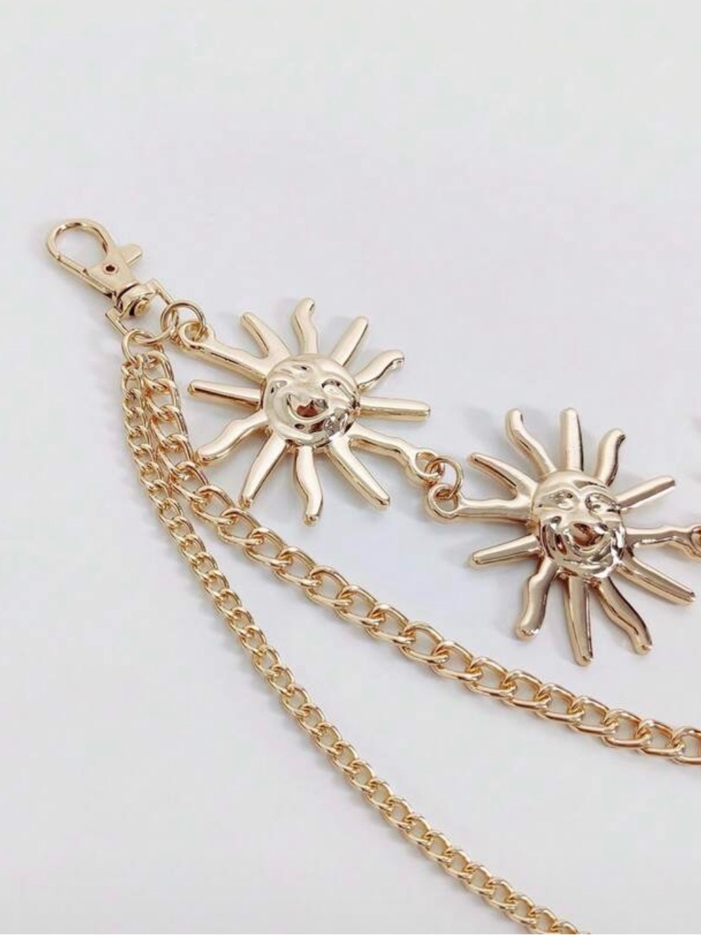 Gold Sun Charm Layered Waist Chain - Picture 4 of 6